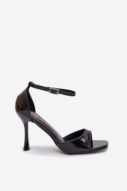 Elegant women's eco-leather heel sandals with a 9.5 cm heel and ankle strap by Step in Style, perfect for enhancing feminine elegance and versatility for evening outings and special occasions.