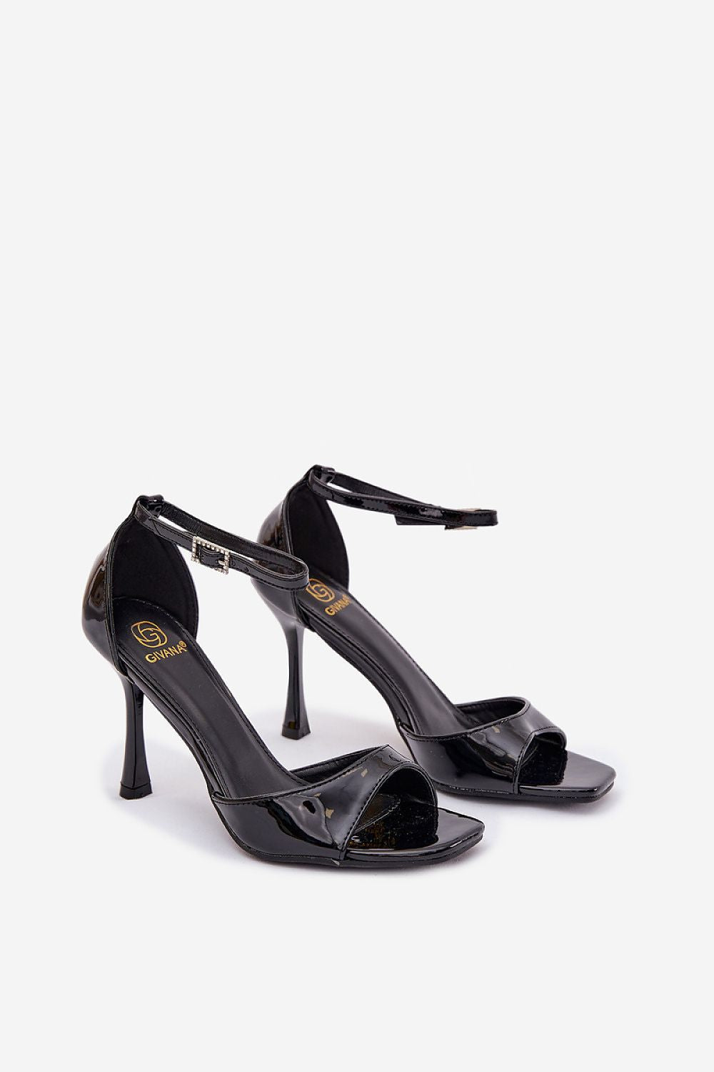 Elegant women's eco-leather heel sandals with adjustable ankle strap by Step in Style, showcasing a 9.5 cm heel for a chic, sophisticated look.