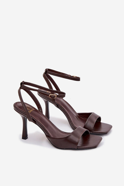 Diverse size range of Step in Style's elegant women's slim heel sandals, highlighting the chic ankle strap design for a luxurious touch.