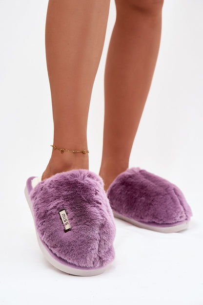 Chic and comfortable fur women's slippers from Step in style, perfect for indoor relaxation, with a rubber sole for enhanced grip.