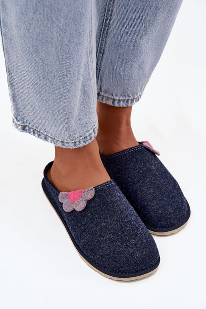Stylish InBlu women's comfortable slippers with a soft felt finish and supportive leather footbed in EU sizes 36-41, a perfect blend of quality and luxury by Step in Style.