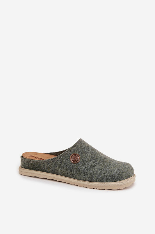 Side view of Inblu Women's Felt Slippers highlighting the soft felt material and natural suede leather footbed, blending luxury with everyday comfort by Step in Style.