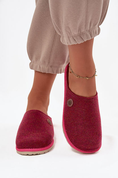 Elegant Inblu Women's Felt Slippers featuring a luxurious suede leather footbed, anatomically designed for optimal comfort and support; ideal for stylish relaxation in sizes EU 36-41.