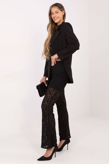 Full-length view of Italy Moda's Women's Lace Trousers, ideal for both everyday wear and sophisticated events.