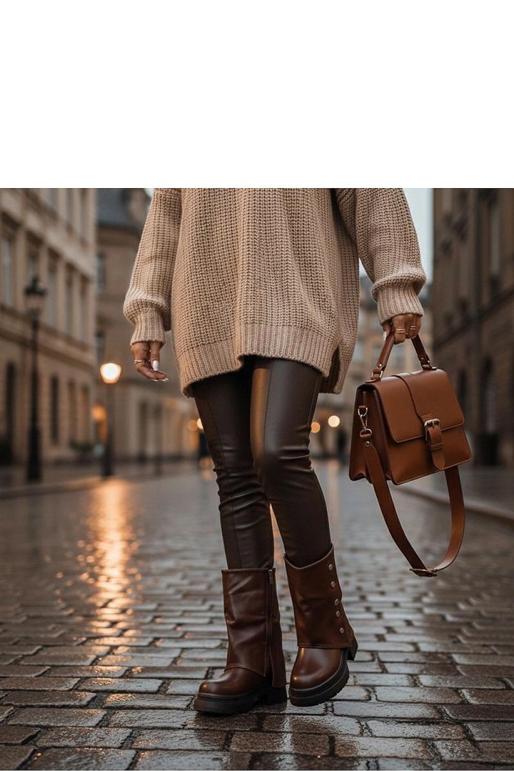 Close-up view of Solea's elegant Chocolate Carla Platform Ankle Boots, highlighting the soft artificial leather and chic design ideal for modern women.