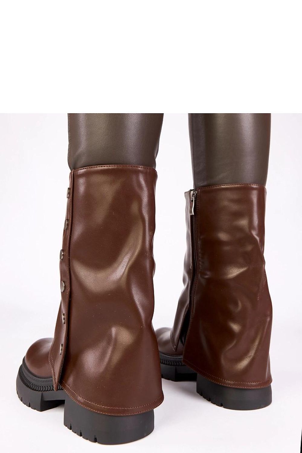 Elegant display of Women's Chocolate Carla Platform Ankle Boots by Solea, featuring versatile style suitable for both casual and formal wear.