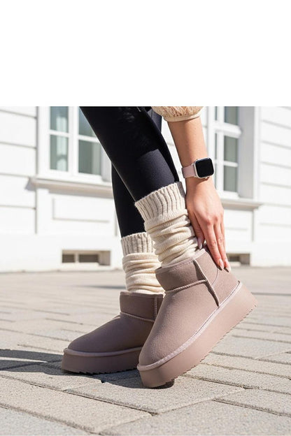 Solea Women’s Grey Suede Snow Boots Armona, elegantly crafted for winter elegance and comfort.