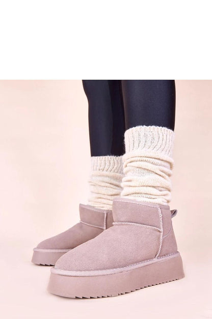 Stylish Solea Grey Suede Snow Boots with insulated fur footbed, perfect for chic winter outings.