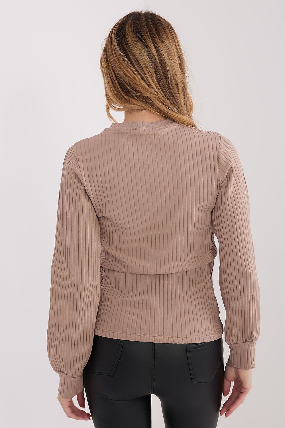 Elegant Rue Paris women's blouse with a stylish embroidered accent, characterised by soft cotton blend fabric for comfort and sophistication.