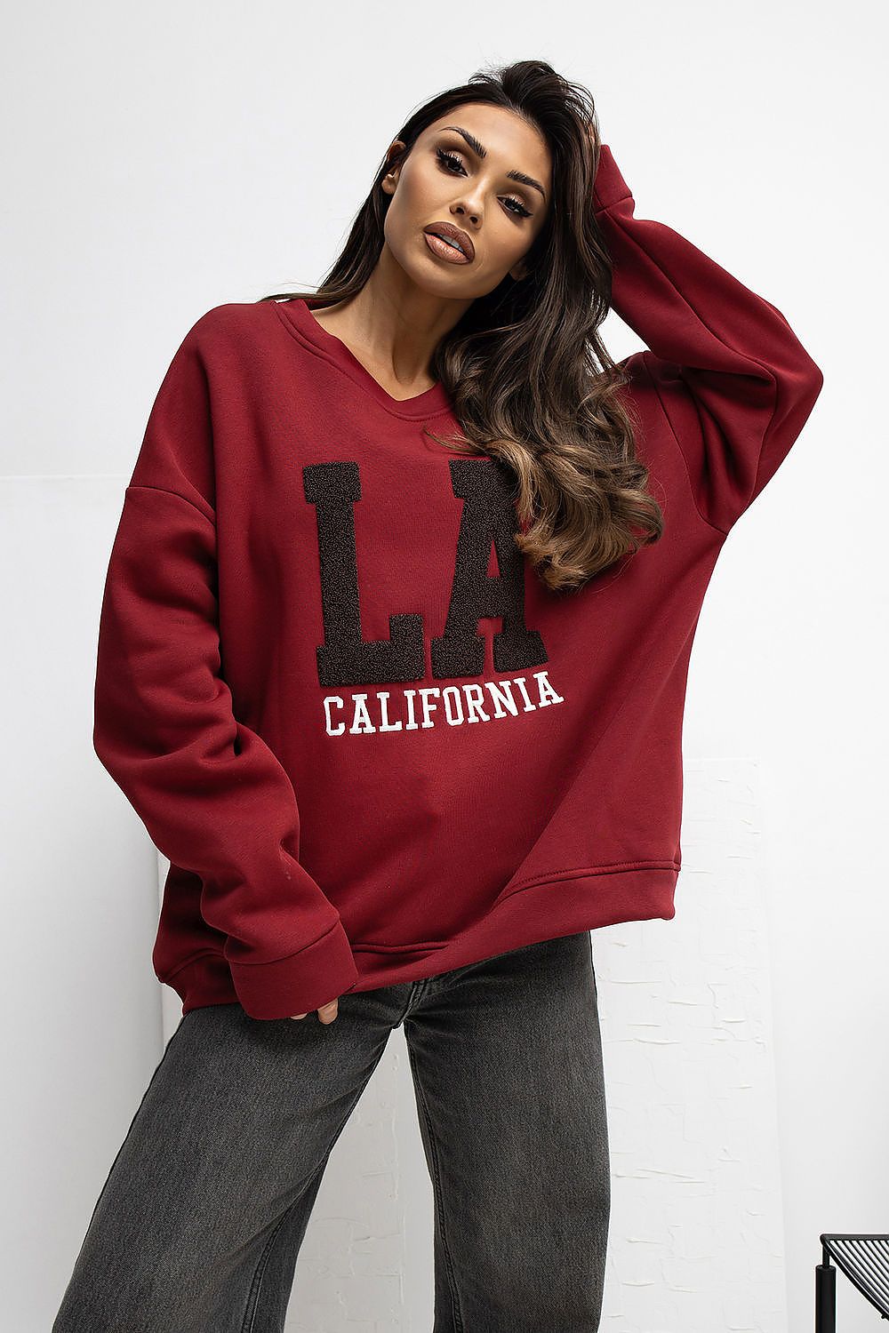Elegant cotton blend sweatshirt by Rue Paris, tailored for a flattering fit in sizes EU 0, combining luxury with comfort.