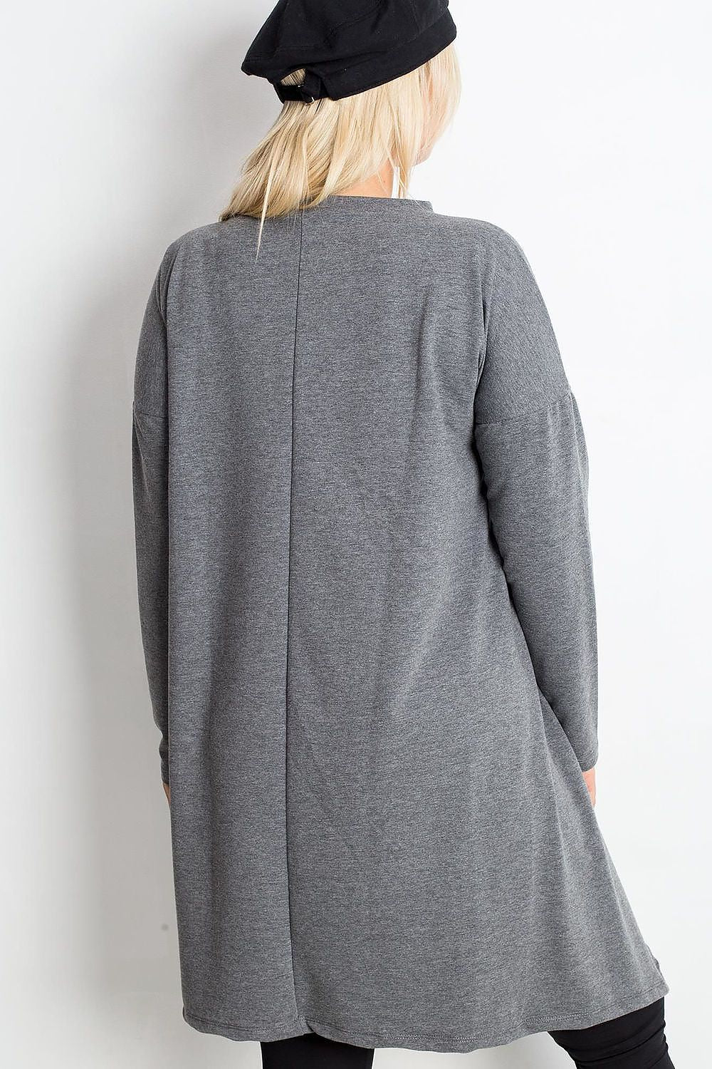Elegant plus size asymmetrical tunic by Relevance, beautifully crafted with soft cotton and spandex for a flattering silhouette.