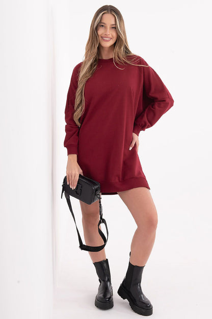 Elegant cotton spandex daydress by Relevance, perfect for casual wear, showcasing a chic design with a round neckline and long sleeves.