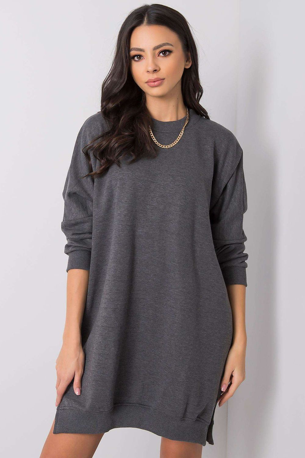 Relevance Cotton Spandex Daydress featuring a relaxed fit, ideal for all year round with a classic round neckline and long sleeves for luxurious comfort.