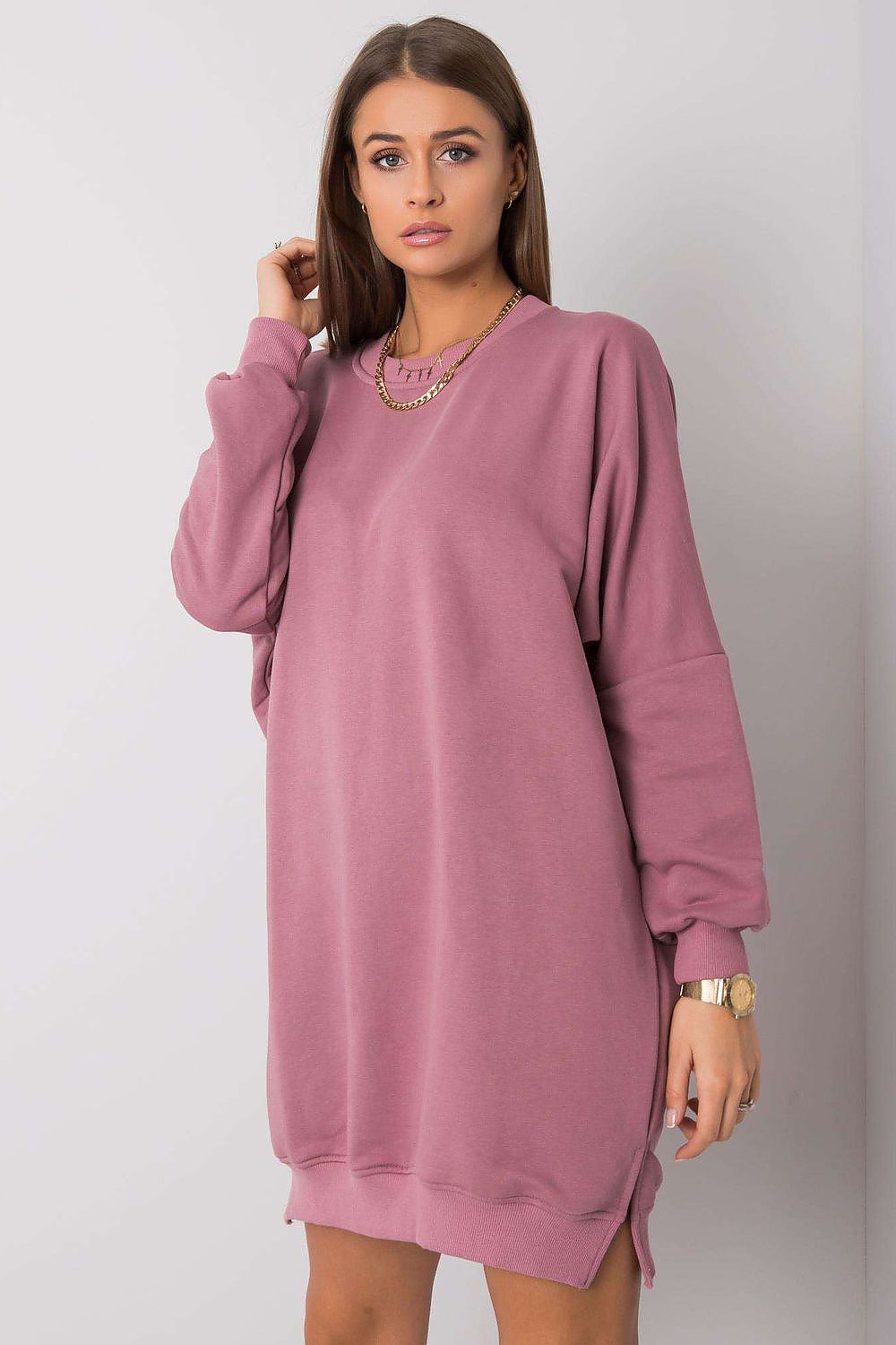 Luxurious Comfortable Cotton Spandex Daydress in classic black, designed by Relevance, showcasing its relaxed fit and elegant long sleeves for chic everyday wear.