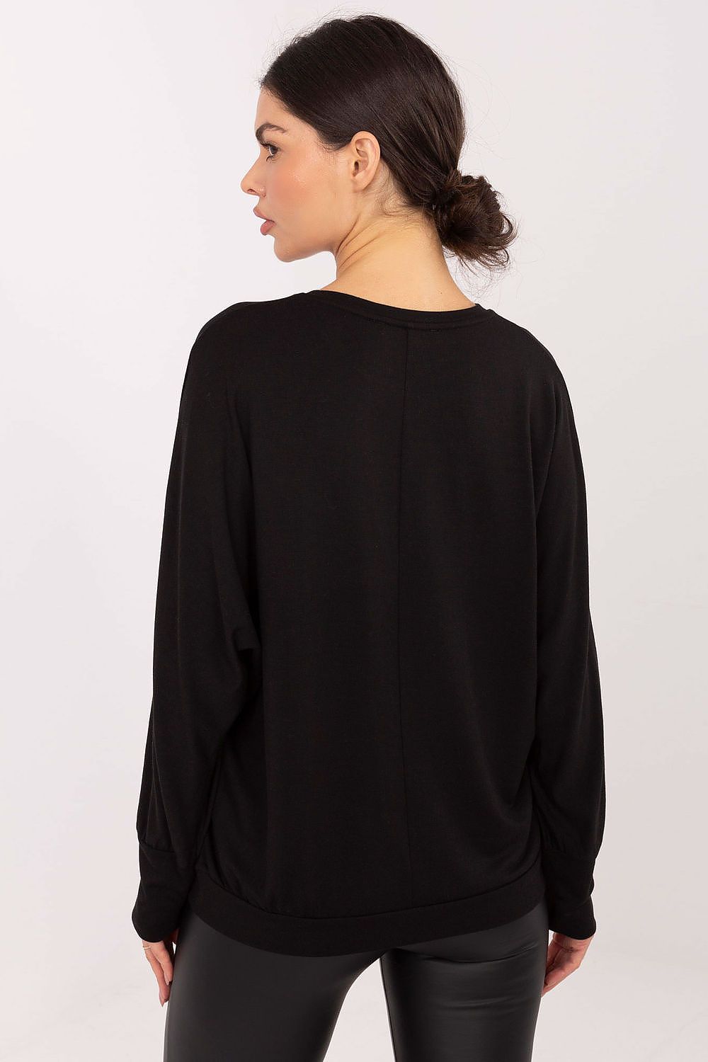 Elegant luxury casual blouse for women by Relevance, featuring a soft micro modal fabric and classic round neckline.