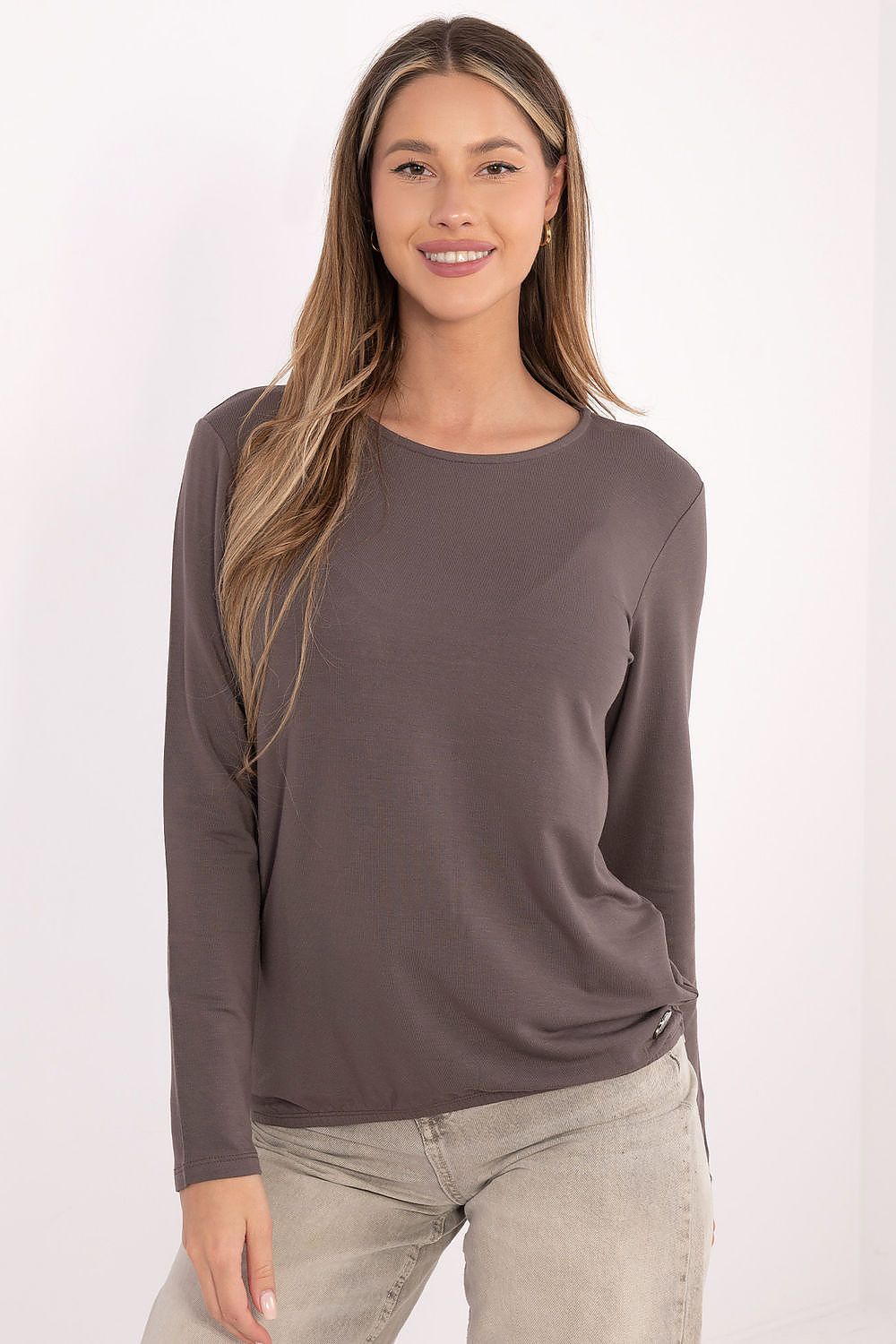 Classic Comfort Blouse by Relevance in EU 0 size, featuring a comfortable fit and elastic band at the bottom to accentuate the silhouette.