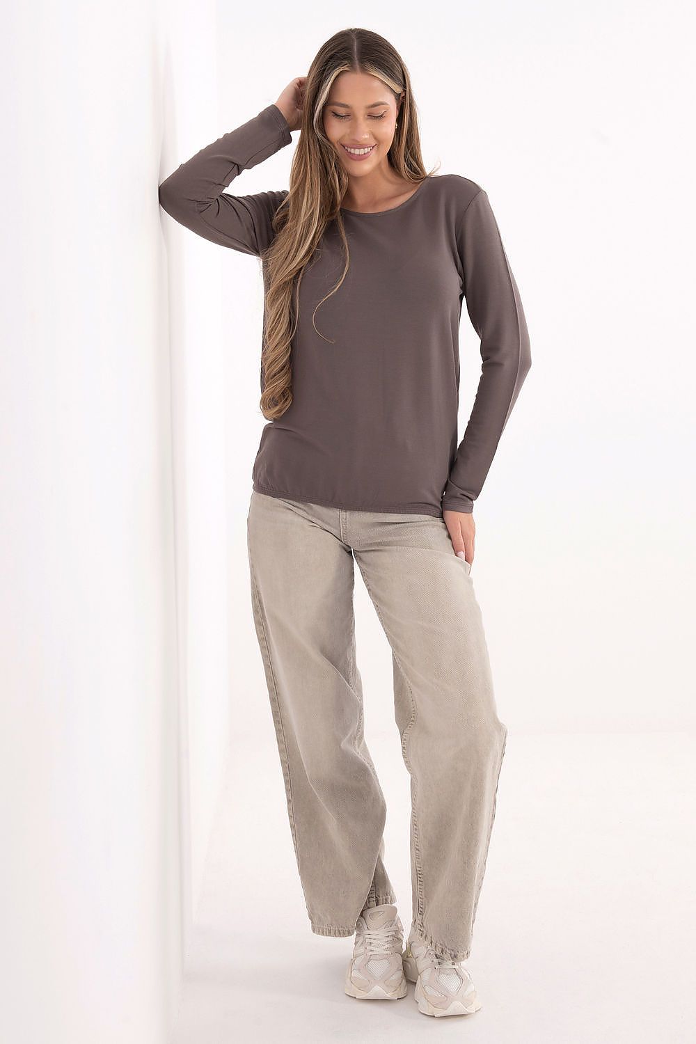 Elegant Classic Comfort Blouse by Relevance in EU size 0, featuring soft micro modal and spandex blend for luxurious comfort.
