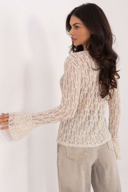 Stunning lace blouse by Italy Moda in EU 0 size, combining elegance and comfort with its unique design and feminine flare.
