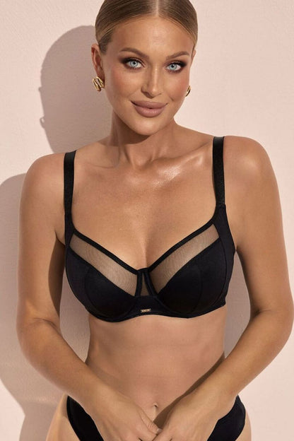 Kinga Carmen SC-1169 Soft Minimizer Bra in elegant design, engineered for perfect bust shape with side support, suitable for sizes EU 65-95.