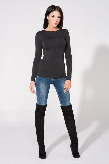 Elegant Luxury Tessita Blouse in Soft Knitwear featuring unique raw sleeve detail, a stylish addition to any wardrobe.