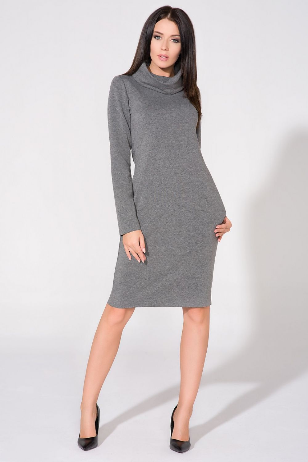Elegant Knit Dress with Raw Edges and Seam Pockets by Tessita - Showcasing refined craftsmanship and contemporary style.