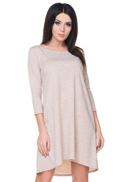 Elegant Tessita Daydress featuring a flared silhouette, extended back, and round neckline by Tessita, perfect for sophisticated occasions.