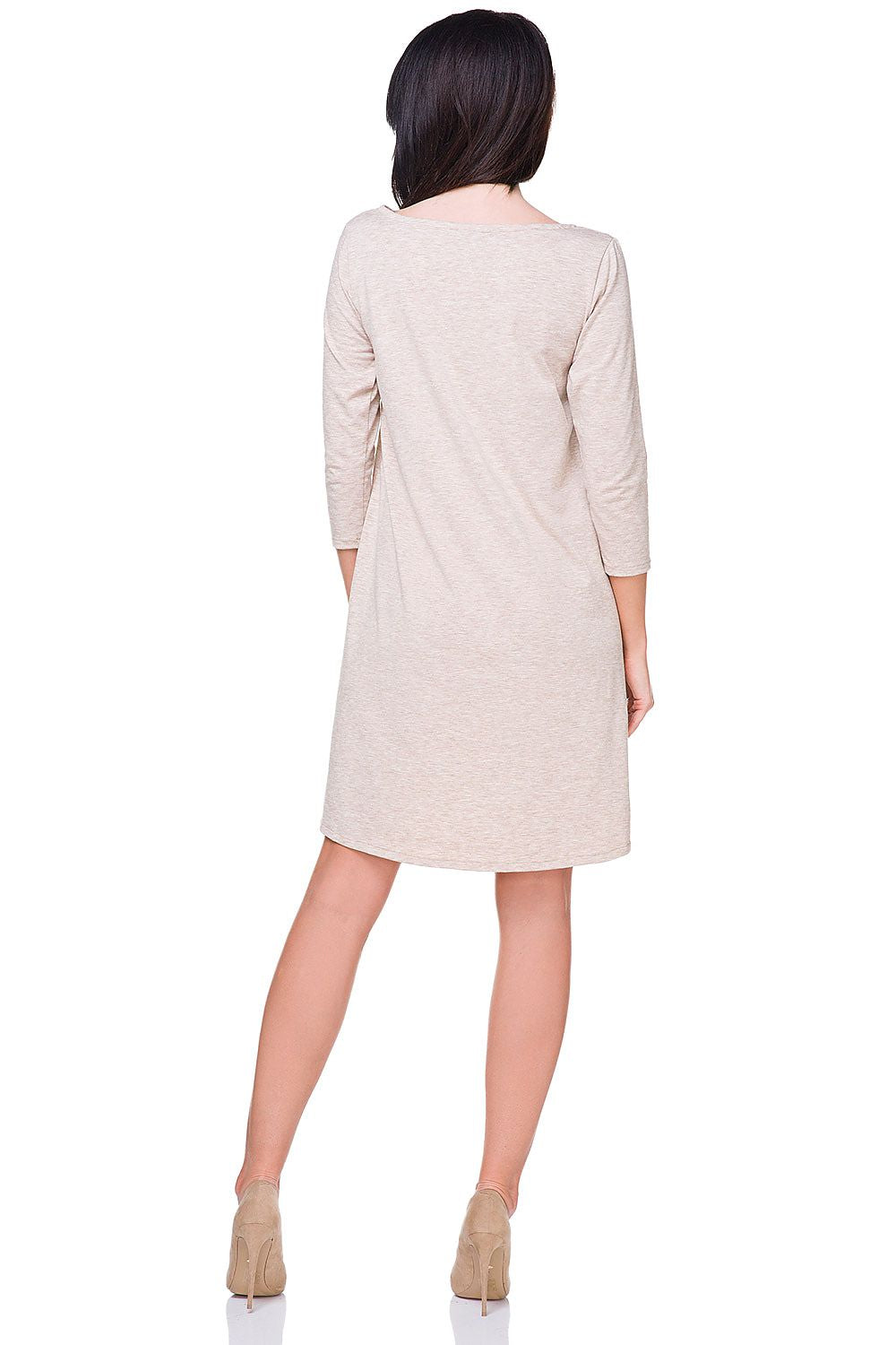 Elegant Tessita Daydress featuring a flared silhouette and a round neckline, showcasing luxury fashion style.