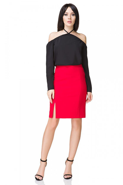 Flat lay of the Elegant Tessita Blouse with Neck Tie, showcasing the intricate pleated design - a sophisticated wardrobe essential by Tessita.