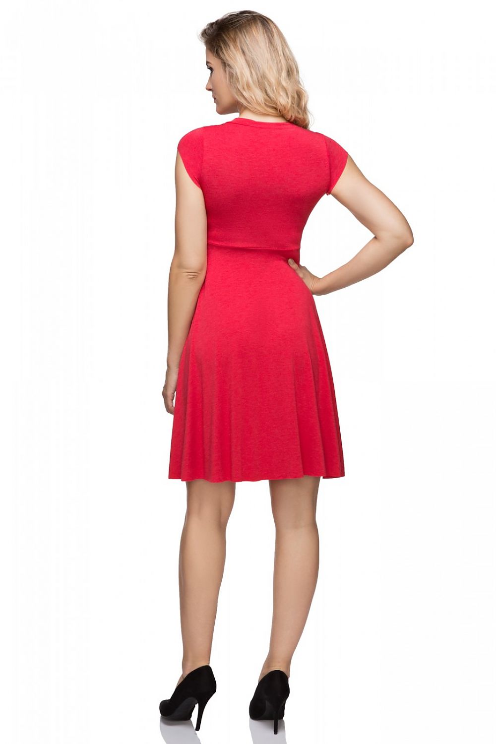 Luxury Tessita Evening Dress featuring a Deep V Neckline and Flared Bottom, available in sizes S to XXL for a sophisticated look.