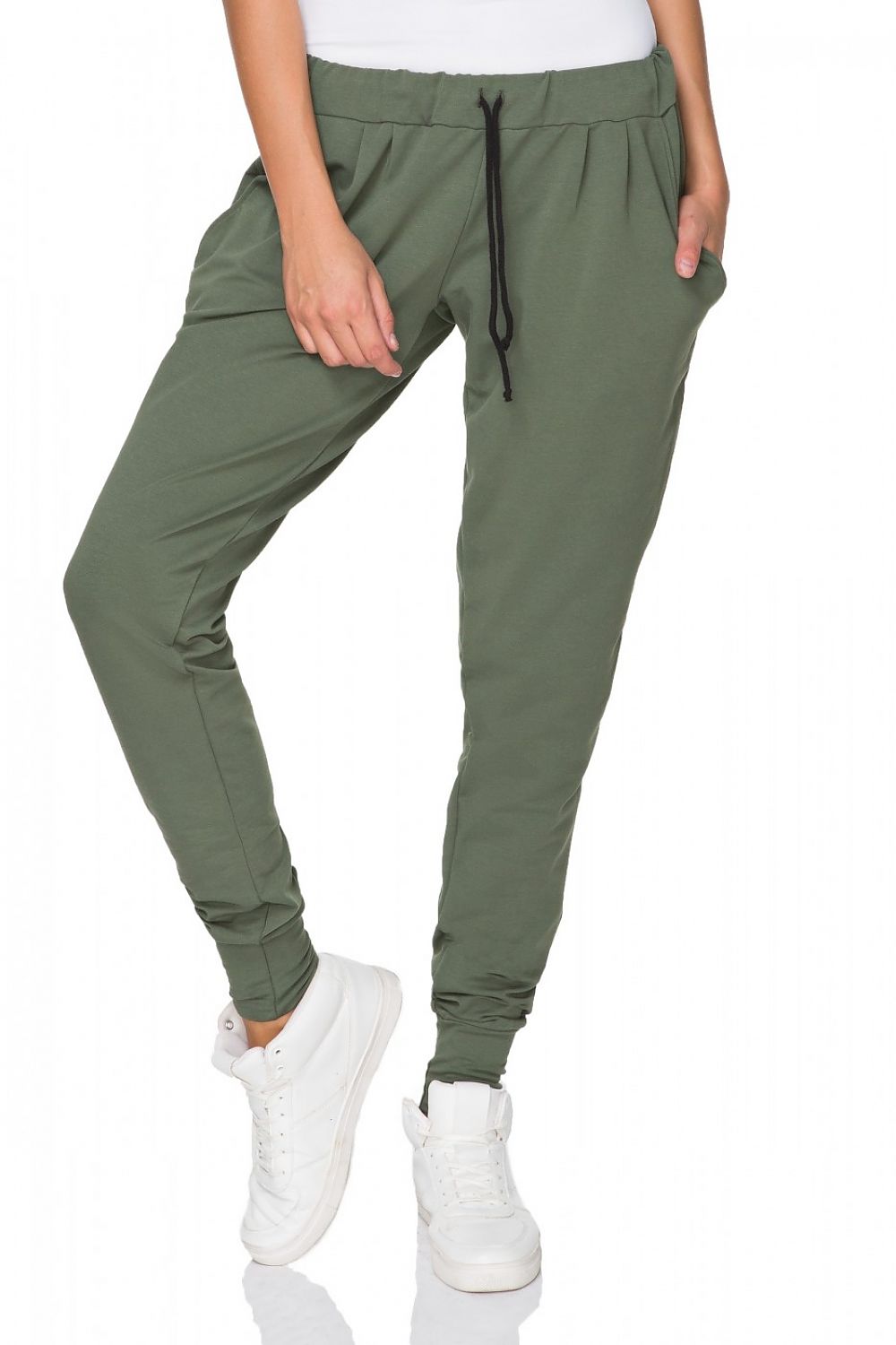 Luxurious Tessita cotton blend tracksuit trousers in a comfortable loose-fit design, showcasing high-quality fabric and stylish welt finish.