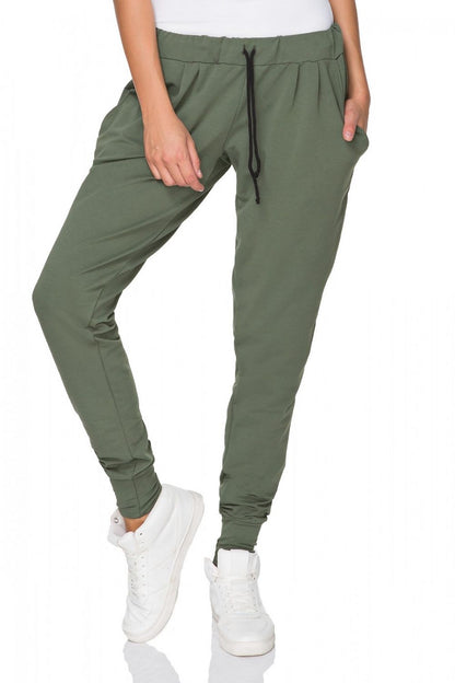 Luxurious Tessita cotton blend tracksuit trousers in a comfortable loose-fit design, showcasing high-quality fabric and stylish welt finish.