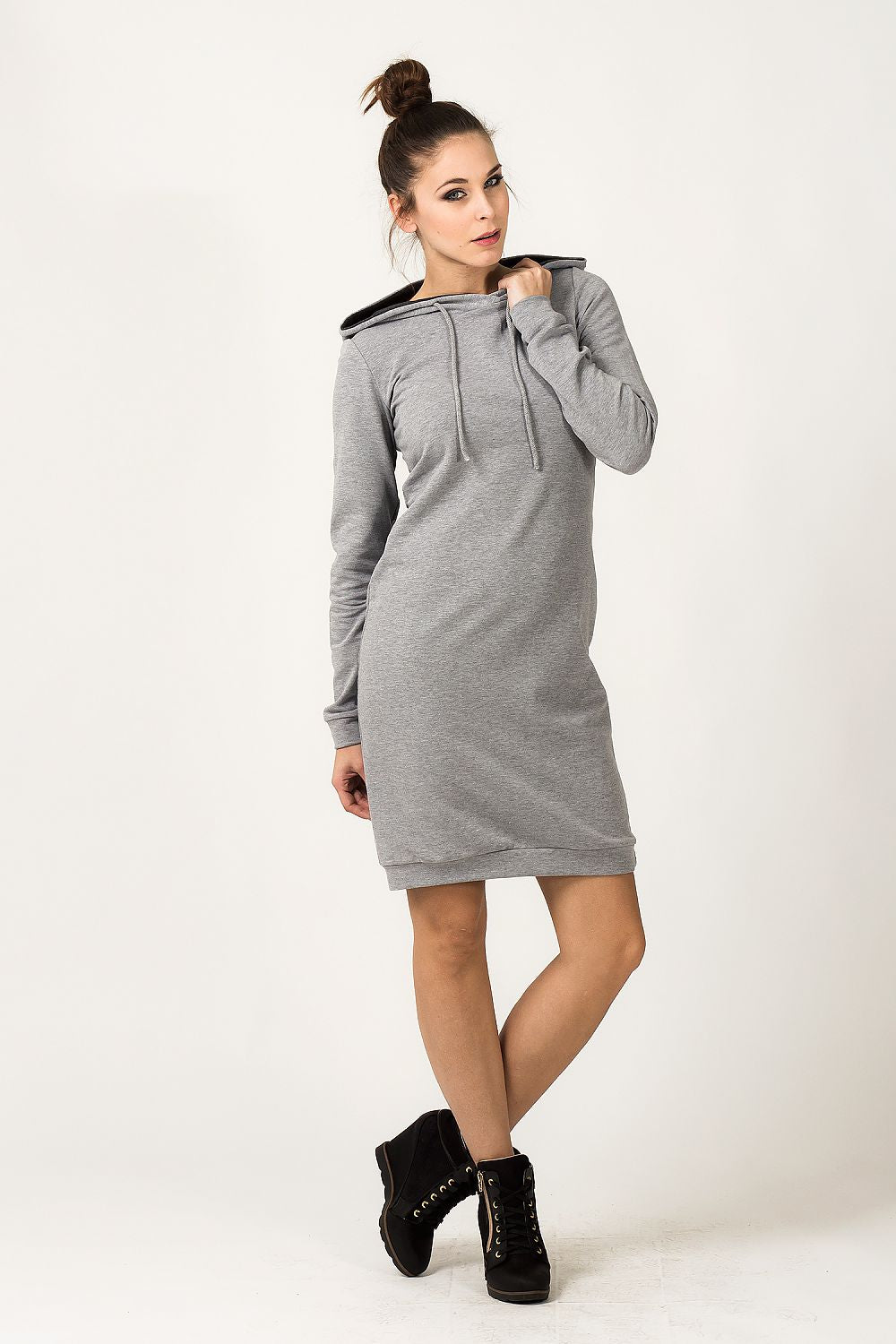 Elegant Tessita Sporty Hooded Daydress in Cotton-Blend, perfect for chic everyday wear.