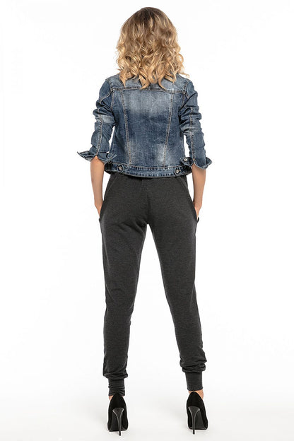 Tessita elegant sporty knit sweatpants available in various sizes, featuring a sleek design and functional details for the modern wardrobe.