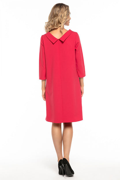 Elegant Jackie Kennedy style woven dress by Tessita featuring a classic collar and sophisticated 3/4 length sleeves.