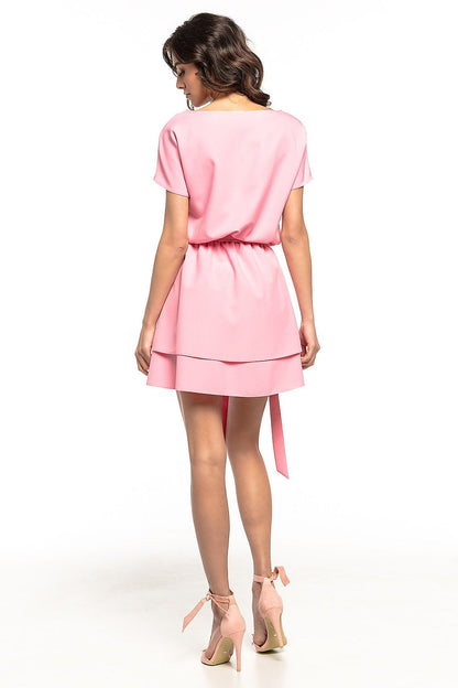 Elegant Tessita Daydress featuring a double skirt and waist belt in kimono style, perfect for special occasions.
