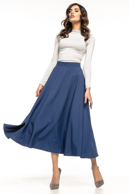 Sophisticated Tesita midi skirt featuring a glued belt and decorative zipper, a must-have for any fashionable wardrobe.