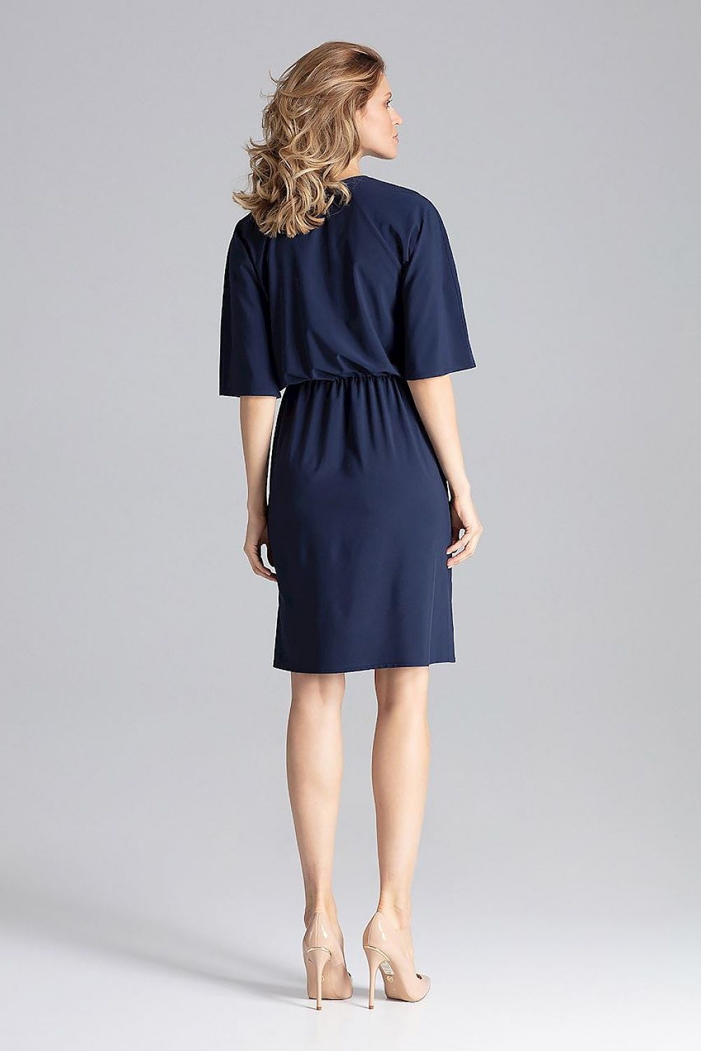 Elegant Knee-Length Daydress by Figl styled with heels, ideal for a sophisticated evening look.