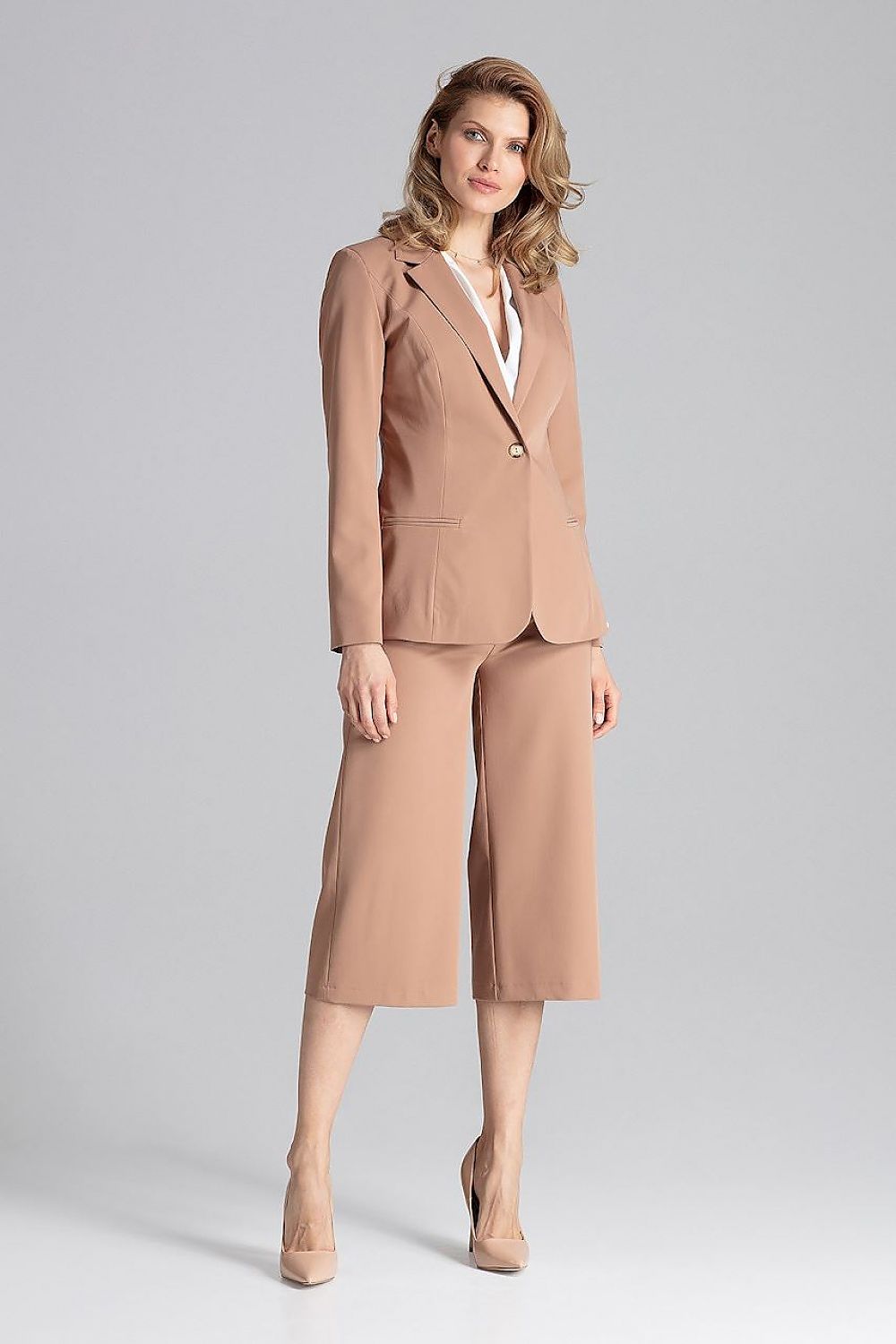 Colorful Lining of Figl Elegant One-Button Jacket - Unique intricate design that adds flair to a versatile wardrobe.