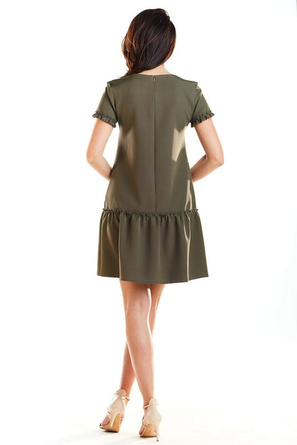 Close-up of the Mini Daydress by Awama featuring premium polyester and spandex blend for comfort, perfect fit for all skin tones.