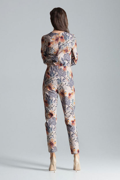 Luxurious maroon polyester jumpsuit by Figl, zipped at the back for a perfect fit and contemporary elegance.