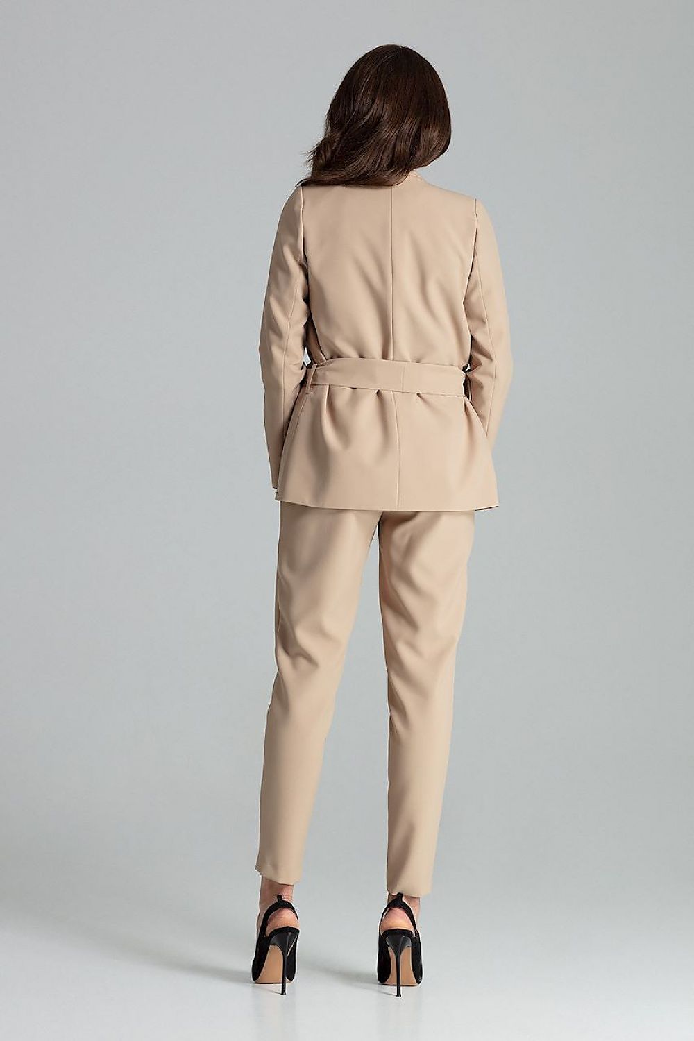 Elegant Lilac Asymmetrical Jacket by Lenitif on display, highlighting its unique design and premium polyester fabric.