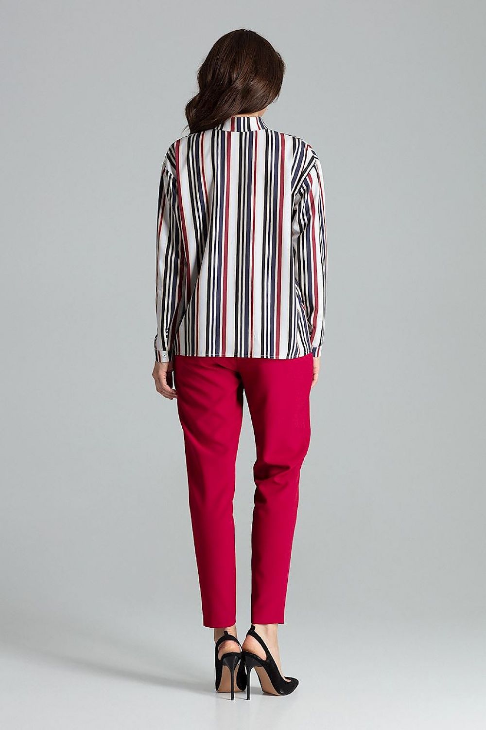 Model wearing the Lenitif Long Sleeve Button-Up Shirt with Pocket, exemplifying luxury and modern elegance in everyday attire.