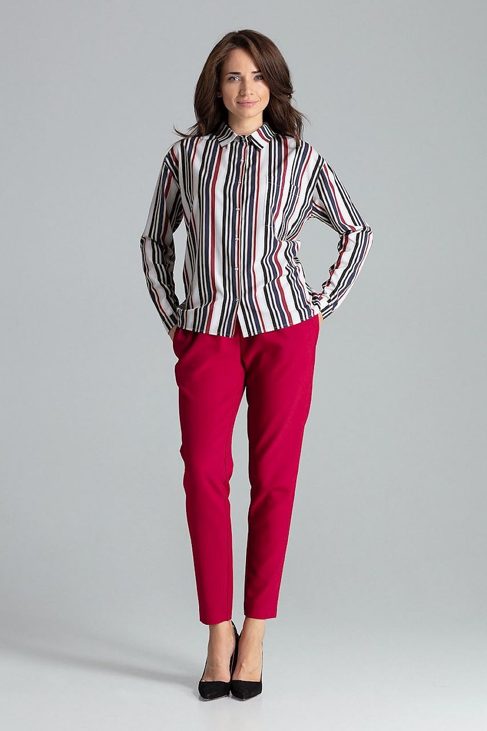 Back view of the Lenitif Long Sleeve Button-Up Shirt, demonstrating its perfect fit and attention to detail in design.