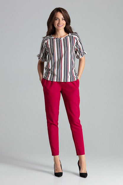 Lenitif Sapphire Lenitif Blouse with Frill Sleeves and Half-Round Neckline - Elegant Women's Fashion in luxurious fabric.