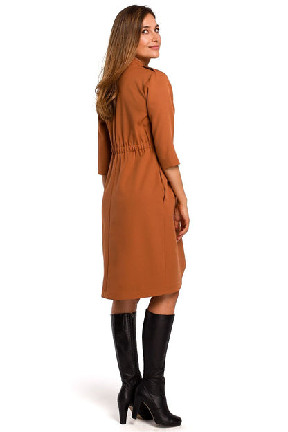 Back view of the Stylove Elegant Daydress featuring a concealed pleat, showcasing the elegant silhouette.