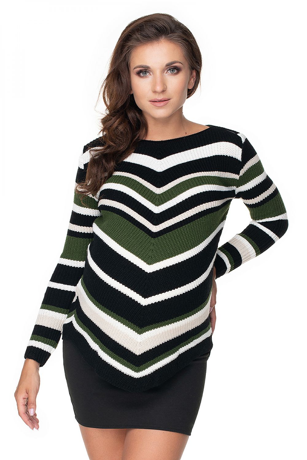 Luxurious 100% Acrylic Pregnancy Sweater by PeeKaBoo featuring long sleeves and a boat neckline.
