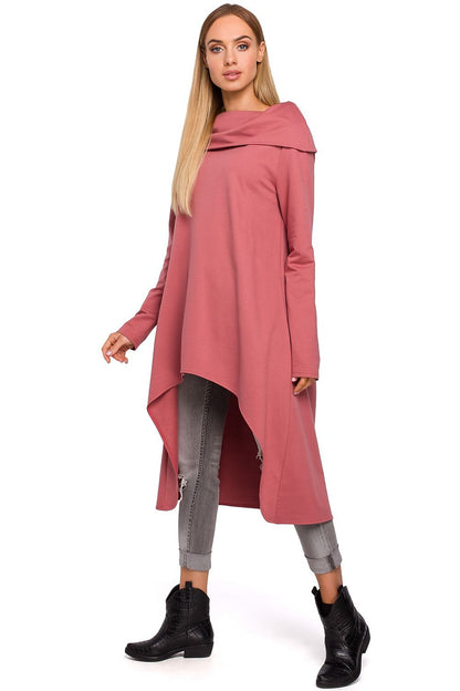 Stylish Cotton Tunic Moe showcasing a sophisticated off-the-shoulder neckline, ideal for fashionable wear.