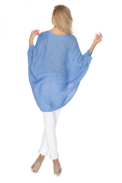Elegant Loose-Fit Poncho by PeeKaBoo, perfect for various occasions, made of 73% acrylic and 20% viscose.
