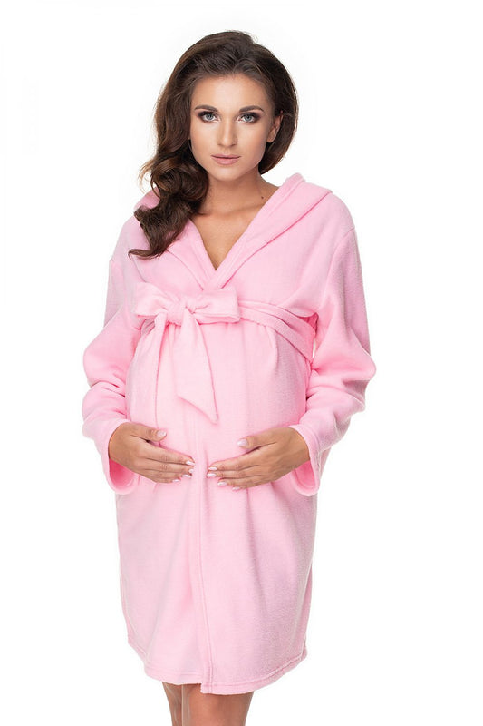 Luxurious PeeKaBoo Polyester Bathrobe featuring spacious hood and long sleeves, designed for ultimate comfort in EU sizes L/XL & S/M.