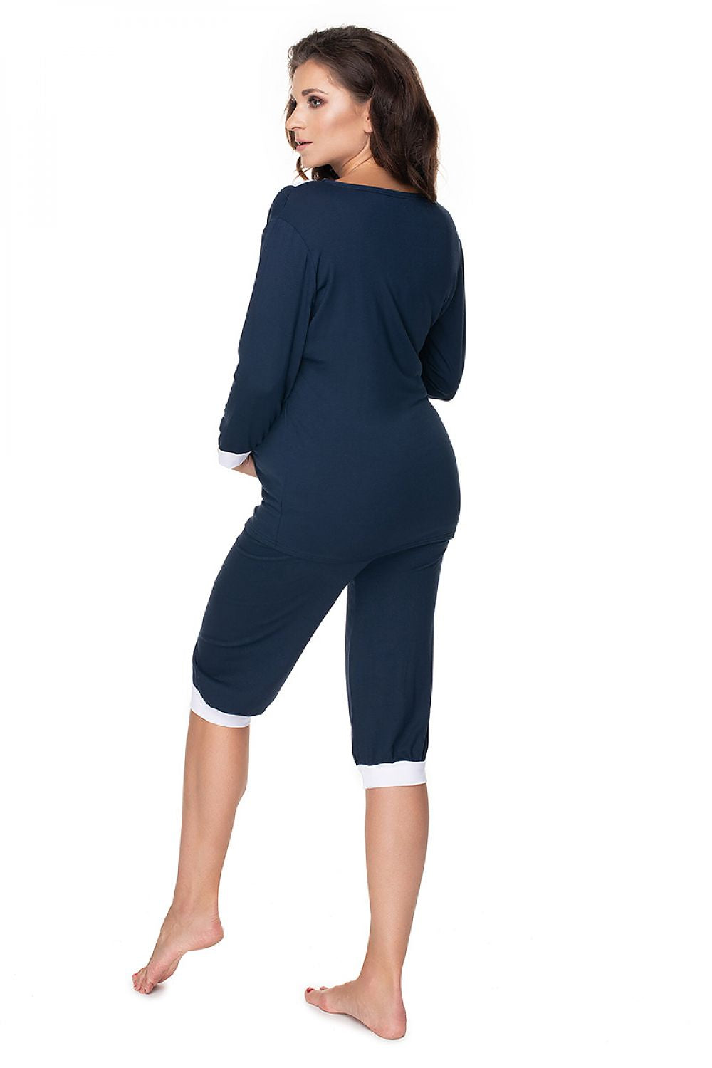 Chic maternity and nursing pajamas by PeeKaBoo, designed with a ribbed waistband for added comfort and versatility post-pregnancy.